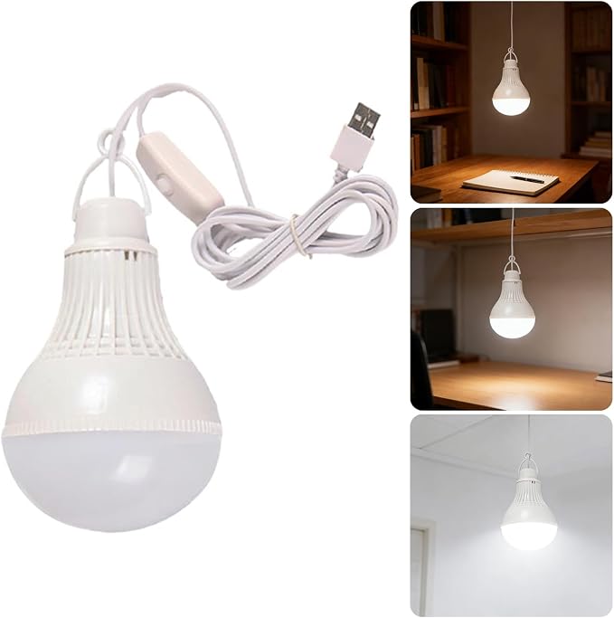 USB Powered LED Camp Light Push Button Control for Work BBQ Fishing Repair USB Light Bulb Portable LED Camp Light Emergencies Bulb Hanging Tent Lamp
