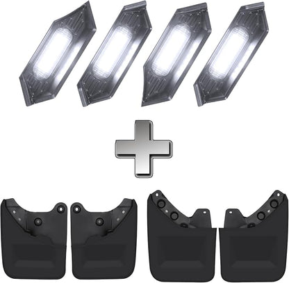 White Grille Lights + No-Drill Mud Flaps Combo for Toyota Tacoma 2024-2025 TRD Off-Road