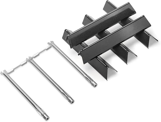 Spirit E310 Parts 7636 Flavorizer Bars 69787 Grill Burner for Weber Spirit and Spirit II 300 Series E310 E320 E330 S310 S320 S330 with Front Control, 15.3" Heat Plate 18" Burner for Weber Spirit E310