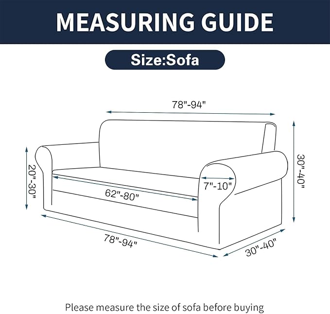 Cupuamon 2026 New Stretch Sofa Slipcovers Couch Cover for 3 Cushion Furniture Protector Sofa Covers with Elastic Bottom Jacquard Fabric Small Checks for Pets, Kids -Sofa, Beige