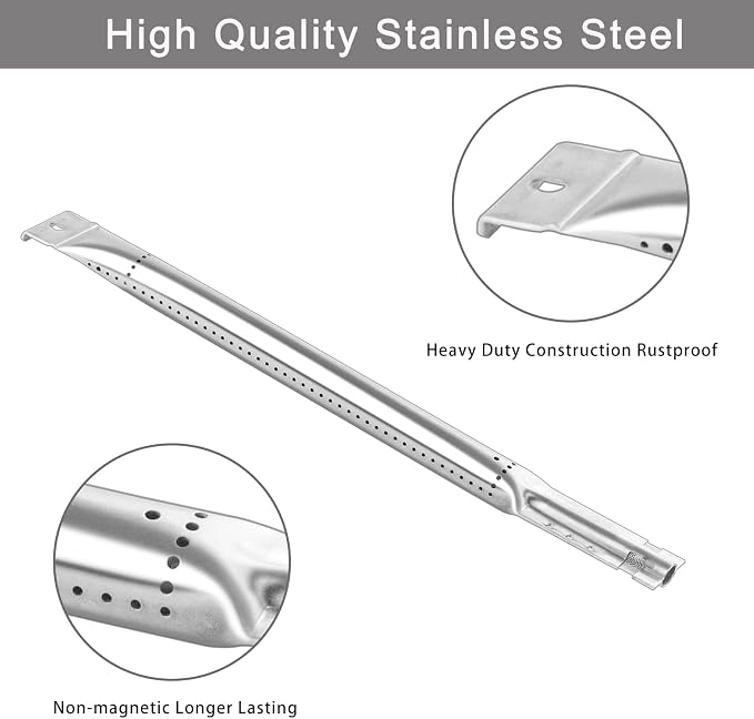 Stainless Steel Grill Burners Replacement for Charbroil 463248108 463248208 463268007 463268008 463268606 461262407, Thermos 461262407, 15 7/8", 4-Pack