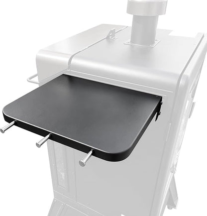 Folding Side Shelf for Pit Boss Copperhead 1300 PBV4NX 4 Series Smoker | 12.8 x 11 in Heavy-Duty Steel Prep Table with 3 Tool Hooks, Foldable Design for Extra Workspace and Easy Storage