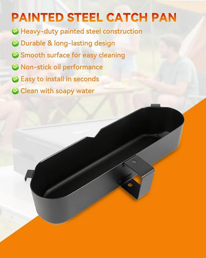 Grease Cup for Blackstone 22 Inch Electric Griddle, Grease Catcher Drip Pan Replacement for Blackstone 17" & 22" E-Series Griddle Models 8001, 8003, 8000, 8005, Heavy Duty Oil Grease Collection Tray