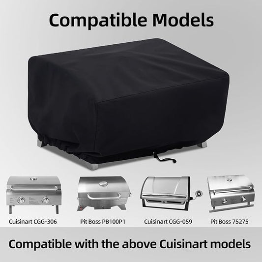 NOELIFE 24 Inch Tabletop Grill Cover for Cuisinart CGG-306/CGG-059, Blackstone 22 inch Table top Griddle, Royal Gourmet PD1301R, Waterproof & Windproof Outdoor BBQ Grilling Accessories (Cover Only)