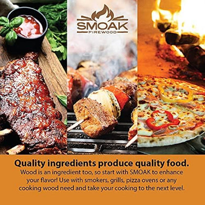 Smoak Firewood 12inch Length Premium Cooking Wood & Firewood Logs - Used for Grills, Smokers, Pizza ovens, stoves, firepits or fireplaces - USDA Certified Kiln Dried Cherry - 12inch Pieces (36-41lbs)