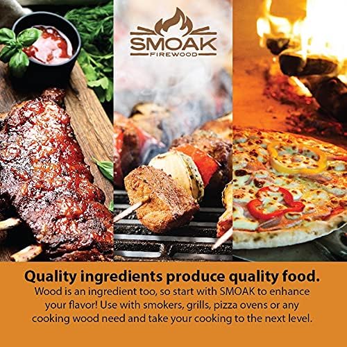 Smoak Firewood 12inch Length Premium Cooking Wood & Firewood Logs - Used for Grills, Smokers, Pizza ovens, stoves, firepits or fireplaces - USDA Certified Kiln Dried Maple- 12in Pieces (36-41lbs)
