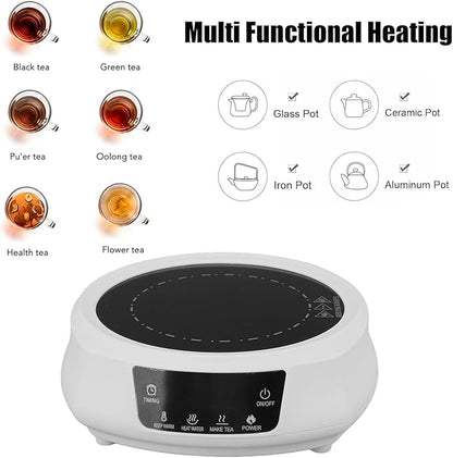 Portable 800w Electric Mini Stove Hot Plate, Electric Ceramic Stove With Adjustable Power Levels For Boiling Water Making Tea And Coffee(white)