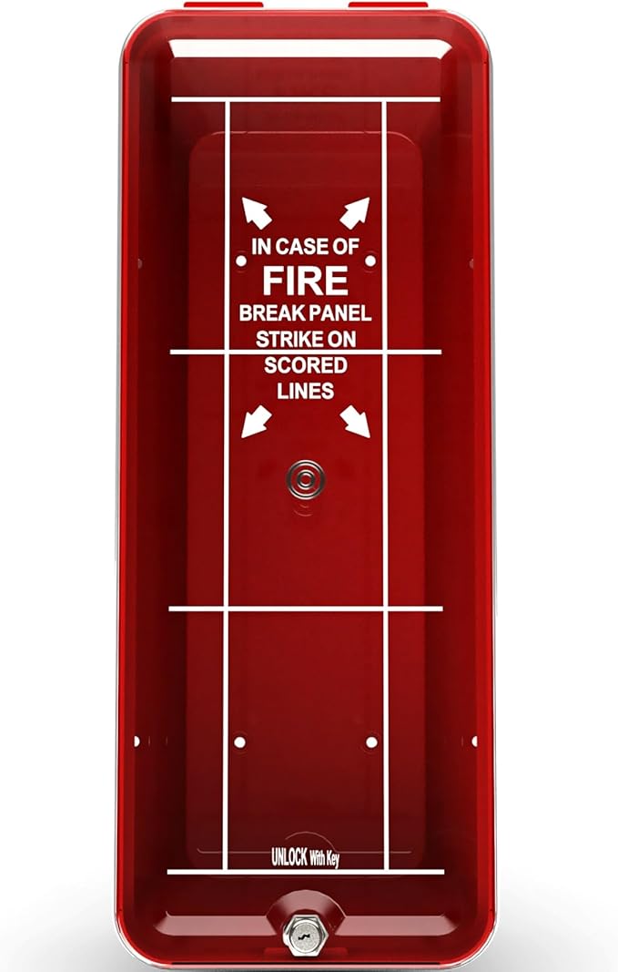 ISOP PVC Fire Extinguisher Cabinet Large for 5 kg or 10 lb - Fire Extinguisher Storage Indoor / Outdoor - Wall Mounted Fire-rescue Extinguishers Box - ABC Extinguishers Mounting - Wall-Fixed Enclosure