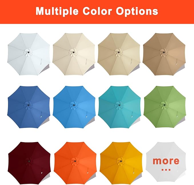 MASTERCANOPY Patio Umbrella 9 ft Replacement Canopy for 8 Ribs-Yellow Lemon Canopy Only