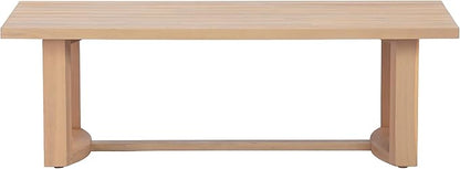 Merax Patio Acacia Wood Coffee Table with Slatted Tabletop Design, Outdoor All-Weather Center Tables for Porch, Lawn, Backyard, Balcony, Easy Assemble,Light Teak