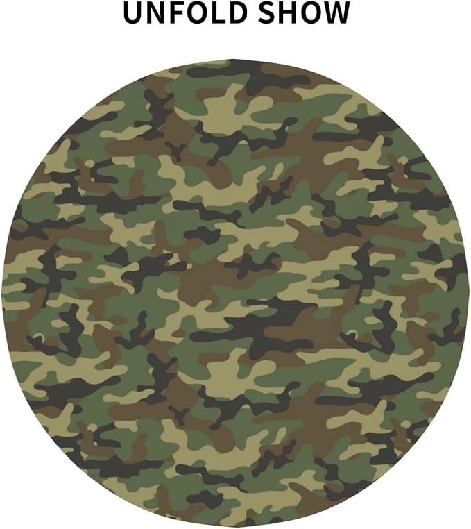 Sweetshow Military Camouflage Tablecloth Round 70 Inches Green Camo Army Round Tablecloth Polyester Washable Wrinkle Resistant Table Cloth Table Cover for Kitchen Dining Room Picnic Patio Party