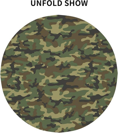 Sweetshow Military Camouflage Tablecloth Round 70 Inches Green Camo Army Round Tablecloth Polyester Washable Wrinkle Resistant Table Cloth Table Cover for Kitchen Dining Room Picnic Patio Party