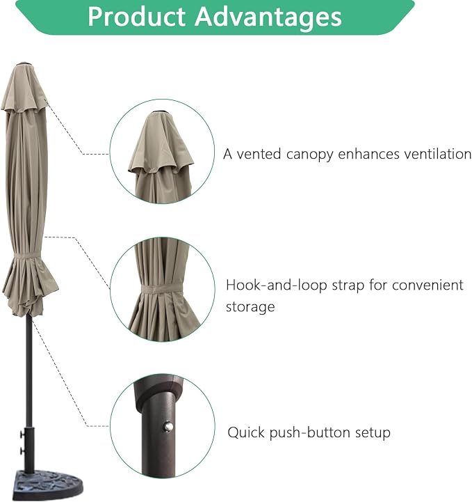 Helios&Hestia 9 ft Small Half Round Wall Outdoor Market Patio Umbrella with Tilt and Crank for Garden, Deck, Balcony