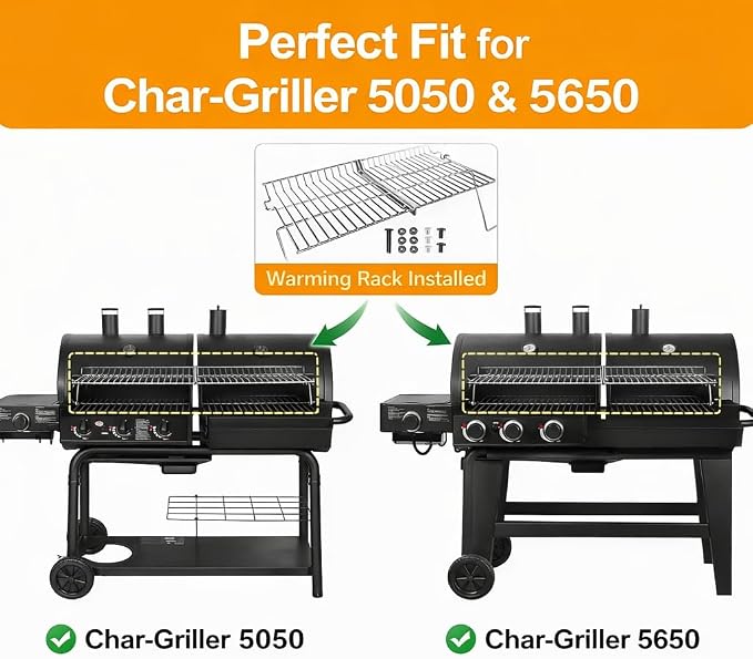 Grill Warming Rack for Char Griller Replacement Parts | Stainless Steel Warming Rack Replacement for chargriller 5050 3001 5650 5072 3008 parts