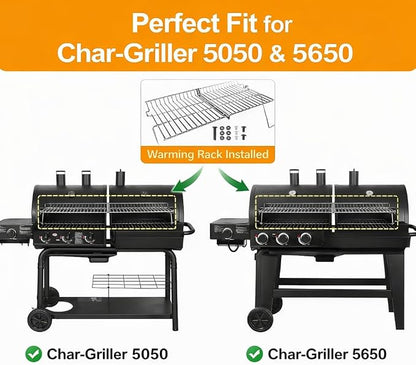 Grill Warming Rack for Char Griller Replacement Parts | Stainless Steel Warming Rack Replacement for chargriller 5050 3001 5650 5072 3008 parts