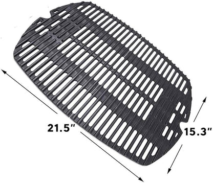 Uniflasy 7645 Cast Iron Cooking Grates for Weber Q200, Q220, Q2000, Q2400 Series Gas Grills, for Weber 396000, 396001 Grill Parts Grill Grates Replacement for Weber 7645 65811 69935, 2 Pack