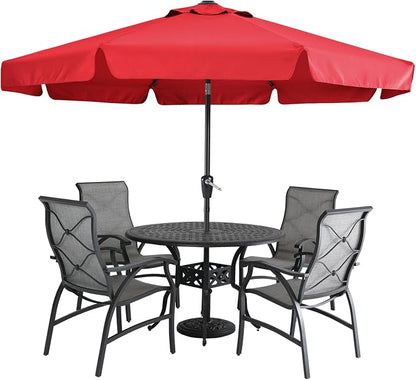 MASTERCANOPY 10ft Patio Umbrella with Valance, Crank & Tilt, Red | 8 Ribs, UV & Fade-Resistant, Waterproof, Vented Top – Ideal for Garden, Deck, Yard, Pool