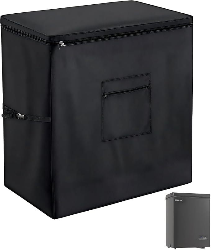 Chest Freezer Cover for Outside - Waterproof Dustproof Deep Refrigerator Covers,Fit for Patio Compact Icebox 7 Cubic Feet (44"L X 26"W X 33"H) (3.5 Cu.Ft, 21"L X 17"W X 30"H)