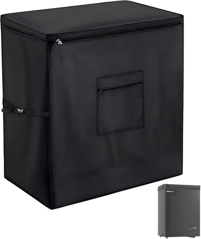 Chest Freezer Cover for Outside - Waterproof Dustproof Deep Refrigerator Covers,Fit for Patio Compact Icebox 7 Cubic Feet (44"L X 26"W X 33"H) (3.5 Cu.Ft, 21"L X 17"W X 30"H)