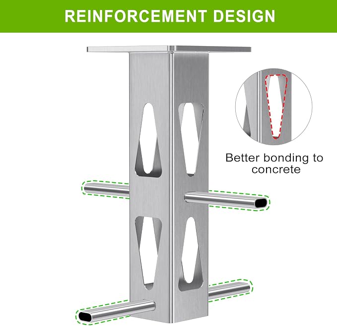 Dolibest Heavy Duty In-Ground Umbrella Base, Universal Steel Rustproof Steel Ground Umbrella Stand, Space-Saver Steel Anchor for Outdoor Offset Cantilever and Middle Pole Patio Umbrellas