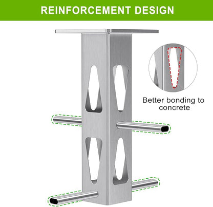 Dolibest Heavy Duty In-Ground Umbrella Base, Universal Steel Rustproof Steel Ground Umbrella Stand, Space-Saver Steel Anchor for Outdoor Offset Cantilever and Middle Pole Patio Umbrellas