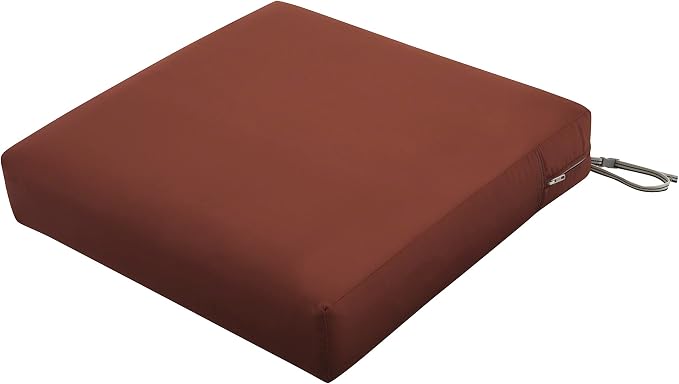 Classic Accessories Ravenna Water-Resistant Patio Lounge Chair/Loveseat Cushion, 25 x 27 x 5 Inch, Spice, Rectangle Outdoor Seat Cushion