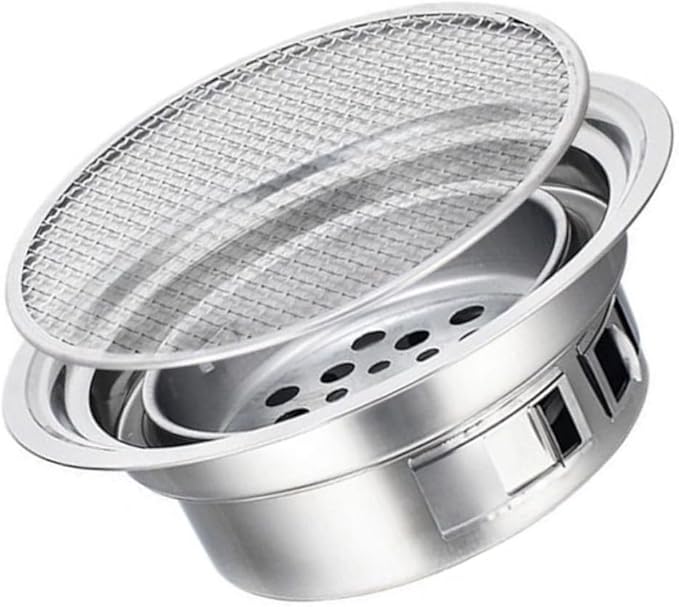 Totority Stainless Steel Korean Barbecue Oven Portable Grill Charcoal Grill Stove Outdoor Mini Bbq Stove