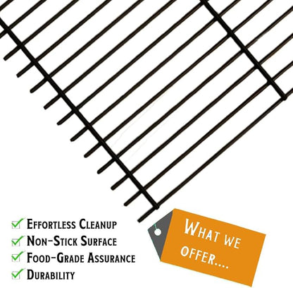 Master Cook 3 Burner Grill Repair Kit - Set of Two Porcelain Coated Cooking Grid,Three Porcelain Steel Replacement Heat Plates & 3 Stainless Steel Burners for Master Cook 3 Burner Grill Model