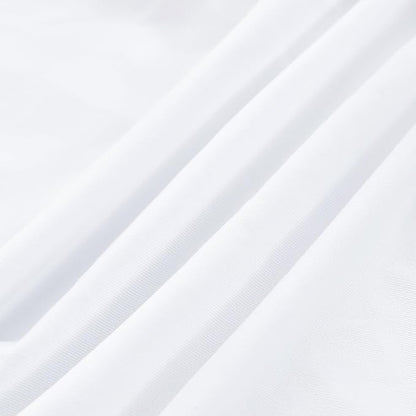 NEWISHER Round Fitted Table Cover Spandex Stretch Tablecloth White Table Top Cover with Elastic Edged for Dining Picnic Patio 60 inch