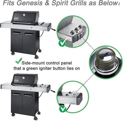 1819-51 & 1836-32 Universal Igniter Kit for Weber Genesis & Spirit Side-Control Grills 200 / 300 Series, 91360 67847 67726 Parts, E/S-210 310 320 Starter Kit, 2-Outlet Ignition Replacement 81315
