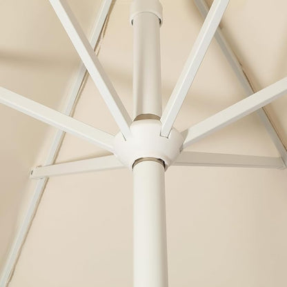 JONATHAN Y UMB1001 Collins 9 ft. Classic Cottage Tassel Market Patio Umbrella with Auto-Tilt, Crank, Wind Vent and UV Protection