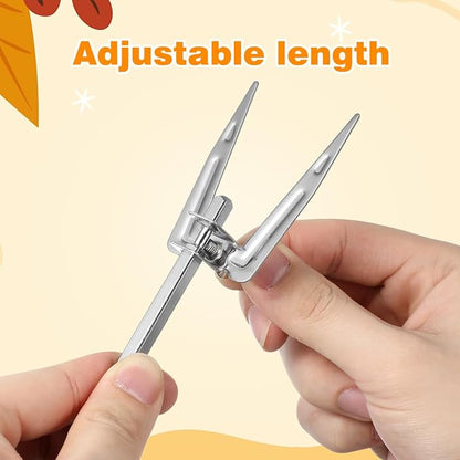DOITOOL Stainless Steel 9.84 Inch Air Fryer Rotisserie Fork Universal Roast Chicken Grill Spit Rod for Bbq Kitchen Accessories