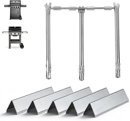 Spirit E-310 Parts 7636 Flavorizer Bars & 69787 Burner Tubes for Weber Spirit & Spirit II 300 Series E310 E320 E330 S310 S320 S330 with Front Control, 15.3" Heat Plates & 18" Grill Burners