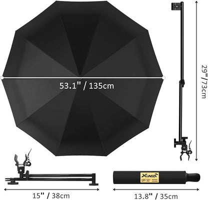 XLINGZA UPF 50+ Beach Umbrella with Adjustable Universal Clamp