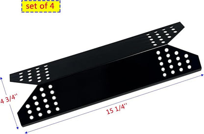 Parts DP127 (4-pack) Porcelain Steel Heat Shield/Heat Plates 15 1/4'' x 4 3/4'' Replacement for Sams 720-0691A, Sams 730-0691A, 720-0778A, 720-0778C Gas Grill Models