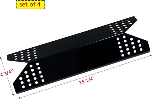 Parts DP127 (4-pack) Porcelain Steel Heat Shield/Heat Plates 15 1/4'' x 4 3/4'' Replacement for Sams 720-0691A, Sams 730-0691A, 720-0778A, 720-0778C Gas Grill Models