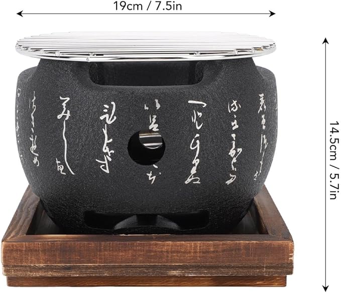 Mini Portable Japanese BBQ Grill, High-Efficiency Charcoal Stove for Even Heat Grilling, Multi-Purpose Outdoor Family Camping Tool Large