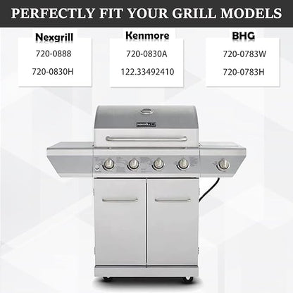 Yiming Grill Replacement Parts for Home Depot Nexgrill 4 Burner 720-0830H, 720-0783E, BHG 720-0783H, 720-0783W Grill Parts. Stainless Steel Heat Plates, Burners and Igniters for Ken/More 122.33492410