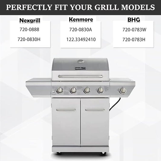 Grill Replacement Parts for Home Depot Nexgrill 720-0830H, 720-0783E, BHG 720-0783W, 720-0783H Gas Grill Models. Porcelain Steel Heat Plates, Grill Burners and Igniters for Members Mark 720-0830F
