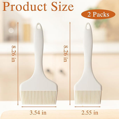 2 Pack Meat Brush for Basting,Silicone Heat Resistant Cooking Brush for Your KitchenBBQ Grill Brushes Baking Cooking,BPA Free and Dishwasher Safe