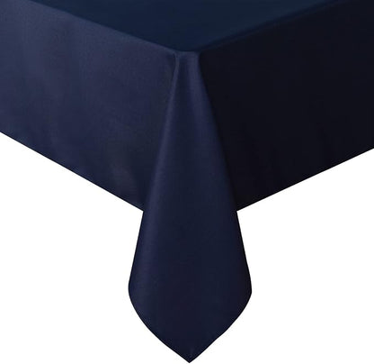 sancua Rectangle Tablecloth - 70 x 108 Inch - Stain and Wrinkle Resistant Washable Polyester Table Cloth, Decorative Fabric Table Cover for Dining Tables, Buffet Parties and Camping, Navy