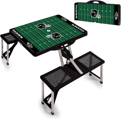 Picnic TIME NFL Football Field Folding Picnic Table, Camping Table, Outdoor Table with Umbrella Hole
