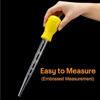 Boao 14 Pcs Heat-Resistant Turkey Baster Cooking Set Includes 8 Pcs 11 Inch Large Syringe Turkey Baster, 2 Basting Brush, 4 Cleaning Brush, Meat, Food Injector for Poultry, Beef,Chicken(Bright Color)