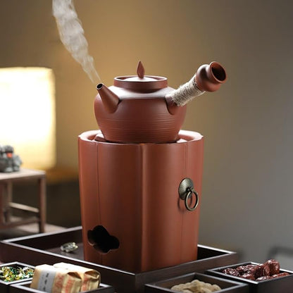 Red Clay Charcoal Stove Tea Set, Kung Fu Tea Stove, Outdoor Heating Stove, Clay Grilling Stove, Pottery Stove For Outdoor Cooking Picnic