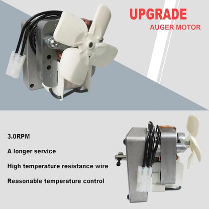 3.0RPM Auger Motor Parts Compatible with Traeger, Pit Boss, Camp Chef Wood Pellet Grills Smokers, Replacement AC120V 60Hz Universal Barbecue Feeding Gear