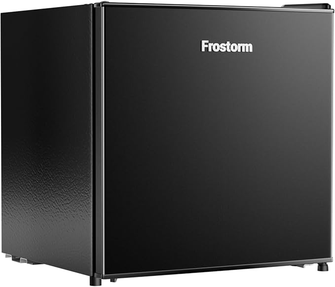 1.6 Cu Ft Mini Fridge with Freezer - 30dB Ultra Quiet Upright Freezer for Bedroom, Dorm & Office | Compact Fridge, Adjustable Thermostat, Reversible Door, ETL Certified