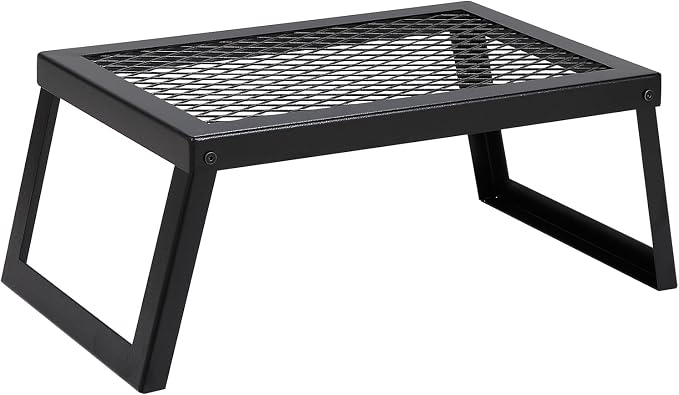 VEVOR Folding Campfire Grill, 18" Portable Camping Grates Over Fire Pit, Heavy Duty Steel Mesh Grate, Camp Fire Cooking Equipment with Legs Carrying Bag, Grilling Rack for Outdoor Open Flame Cooking
