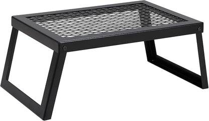 VEVOR Folding Campfire Grill, 18" Portable Camping Grates Over Fire Pit, Heavy Duty Steel Mesh Grate, Camp Fire Cooking Equipment with Legs Carrying Bag, Grilling Rack for Outdoor Open Flame Cooking