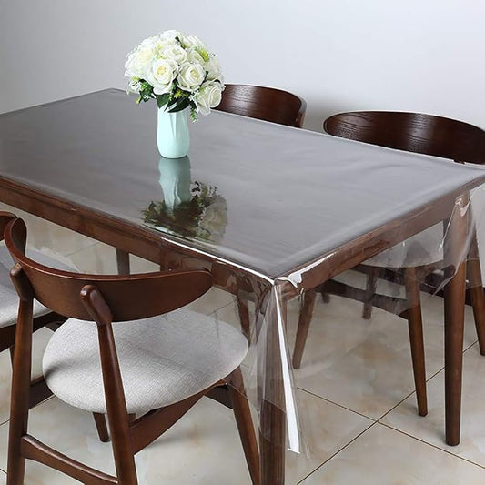 Walrus Clear Vinyl Tablecloth Protector Waterproof/Oil-Proof Plastic Rectangle Transparent Sheet Table Cover 54X84 Inch