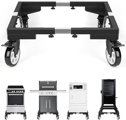 8.5 Inch Height All Steel Smoker Stand, 5 Inch Casters Wheels with 1280lbs Capacity, Universal Mobile Stand for Vertical&Digital Electric Smoker